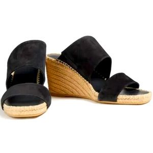 Vince - Garlin - Black Suede - Espadrille Wedge Sandals - size 10M